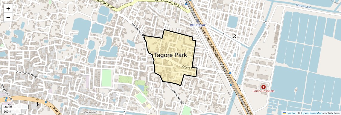 Location Map of Tagore Park, Kolkata