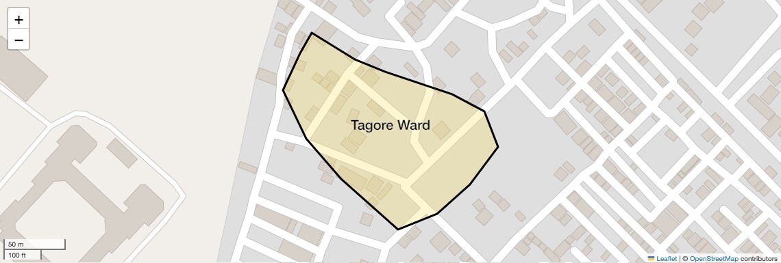 Location Map of Tagore Ward, Bhopal