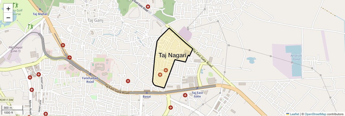 Location Map of Taj Nagari, Agra