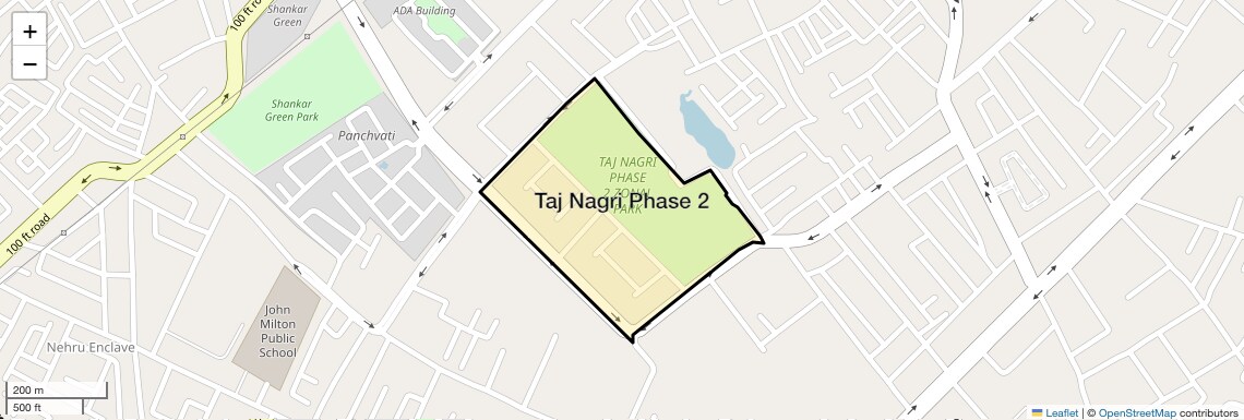 Location Map of Taj Nagri Phase 2, Agra