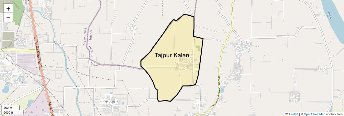 Location Map of Tajpur Kalan, Delhi