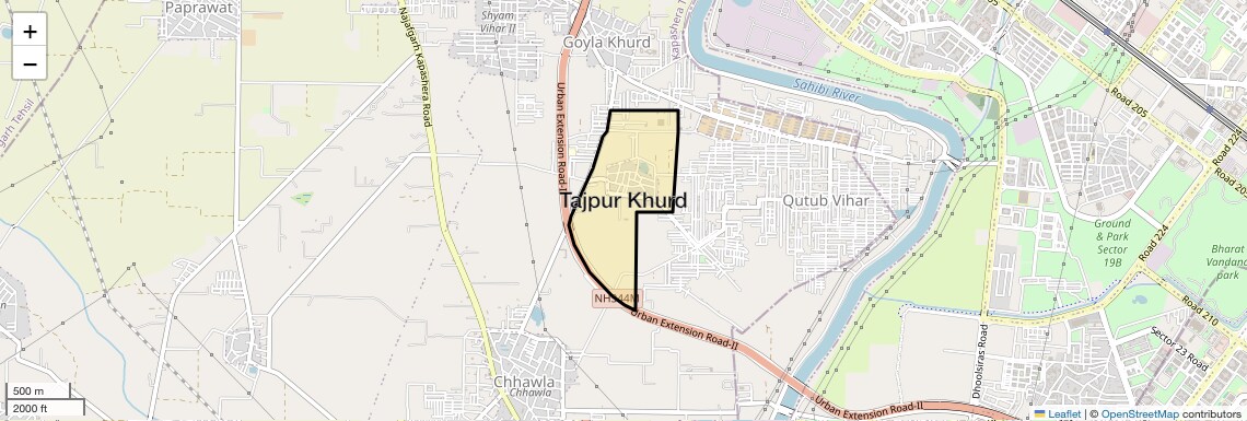 Location Map of Tajpur Khurd, Delhi