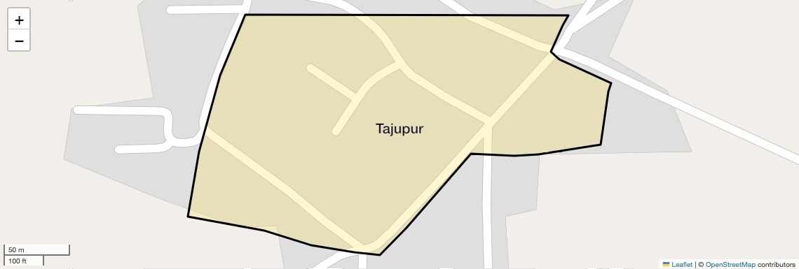 Location Map of Tajupur, Faridabad