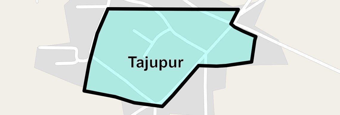 Location Map of Tajupur, Faridabad