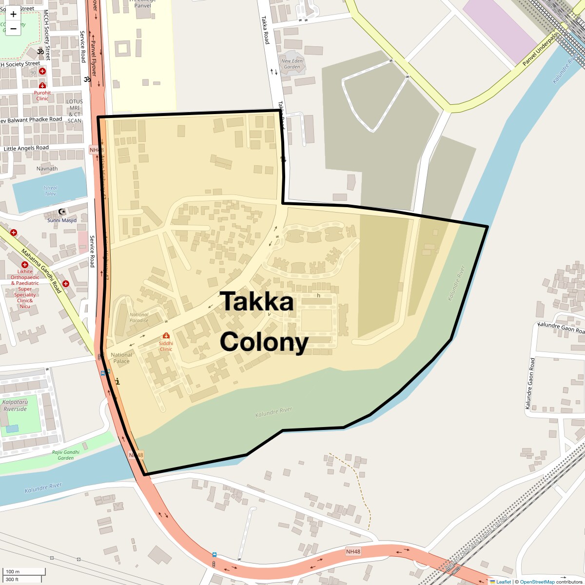 Location Map of Takka Colony, Navi Mumbai