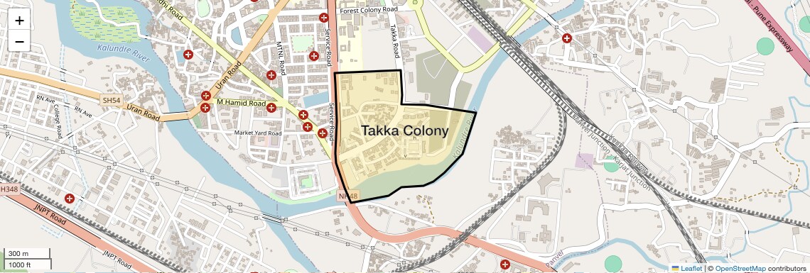 Location Map of Takka Colony, Navi Mumbai