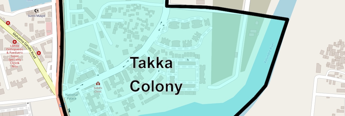 Location Map of Takka Colony, Navi Mumbai