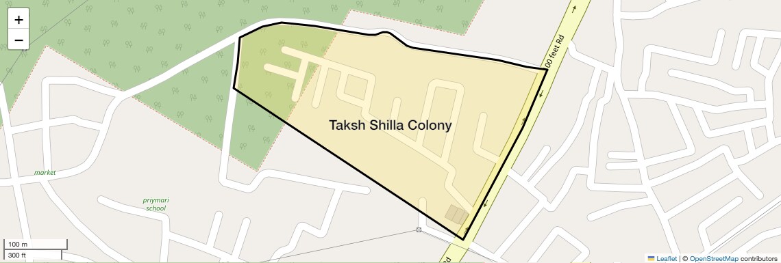 Location Map of Taksh Shilla Colony, Agra
