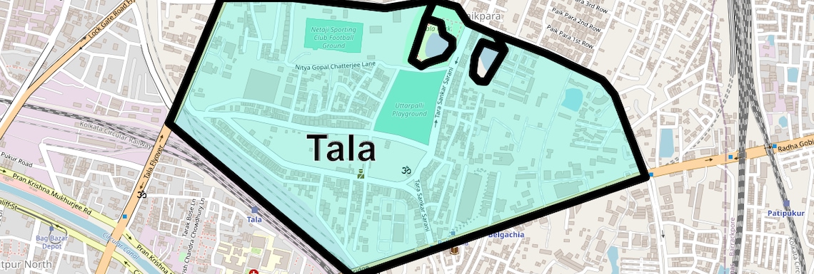 Location Map of Tala, Kolkata