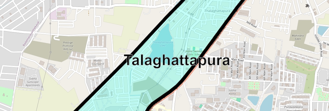 Location Map of Talaghattapura, Bangalore