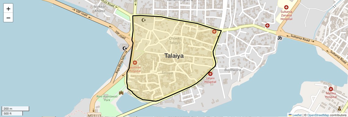 Location Map of Talaiya, Bhopal