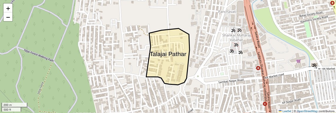 Location Map of Talajai Pathar, Pune
