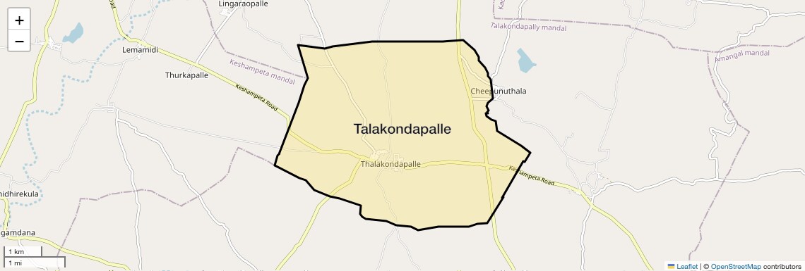 Location Map of Talakondapalle, Hyderabad