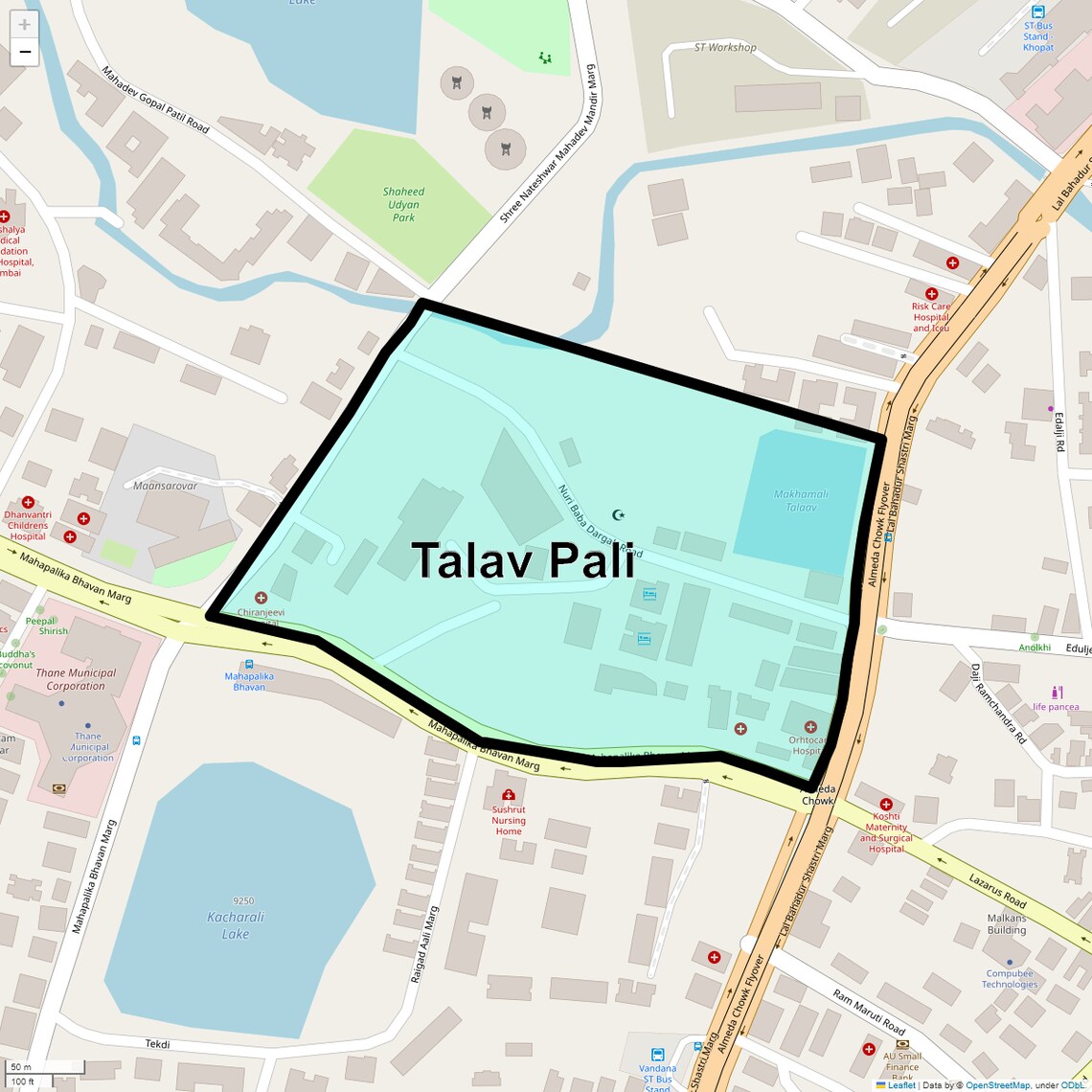 Location Map of Talav Pali, Thane
