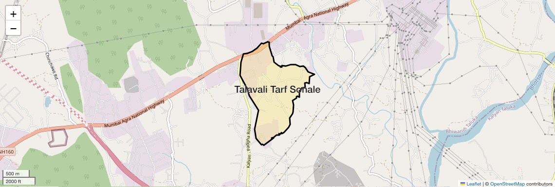 Location Map of Talavali Tarf Sonale, Thane