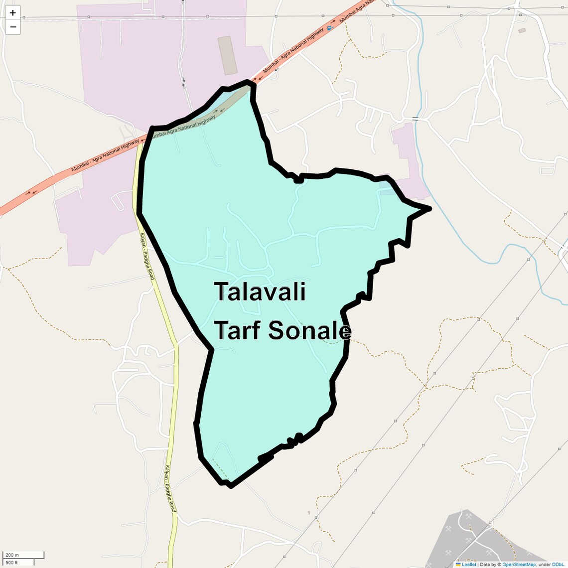 Location Map of Talavali Tarf Sonale, Thane
