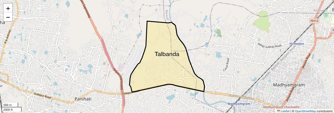 Location Map of Talbanda, Kolkata