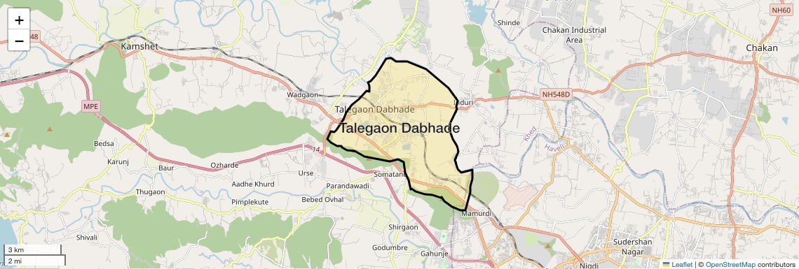 Location Map of Talegaon Dabhade, Pune