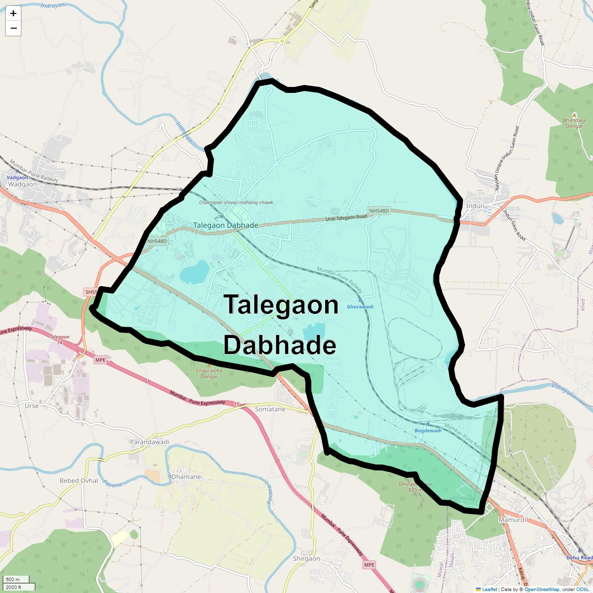 Location Map of Talegaon Dabhade, Pune