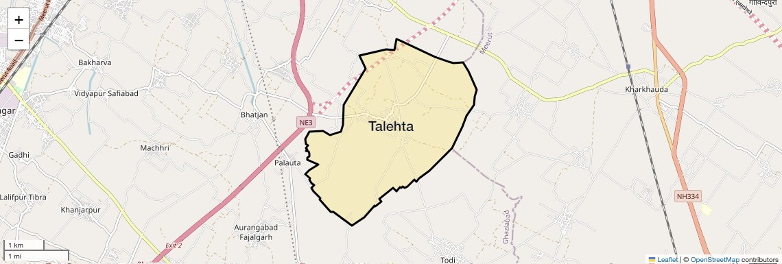Location Map of Talehta, Ghaziabad