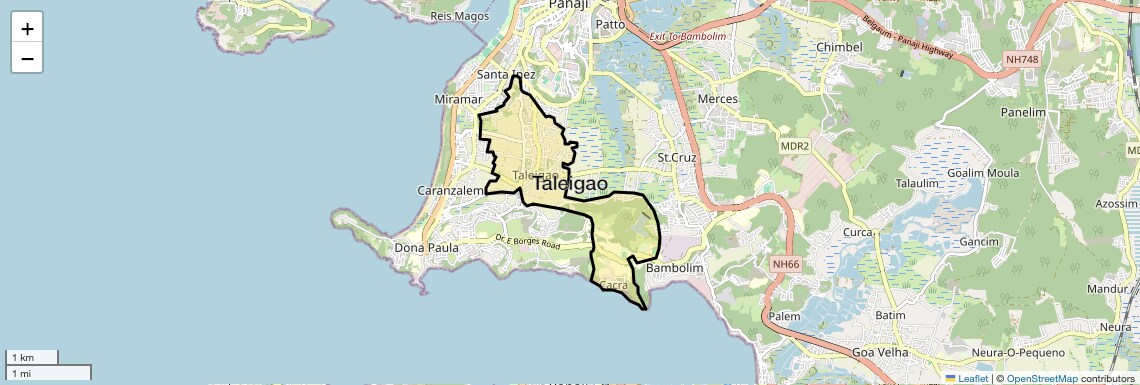 Location Map of Taleigao, Goa