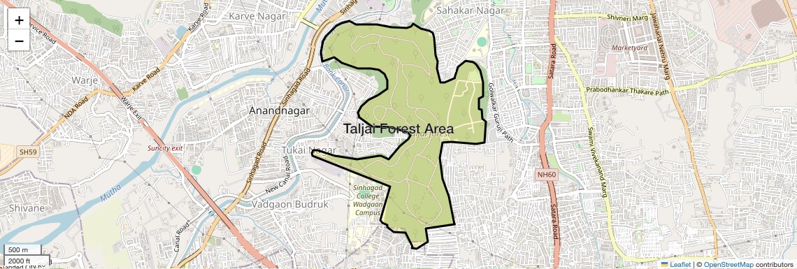Location Map of Taljai Forest Area, Pune