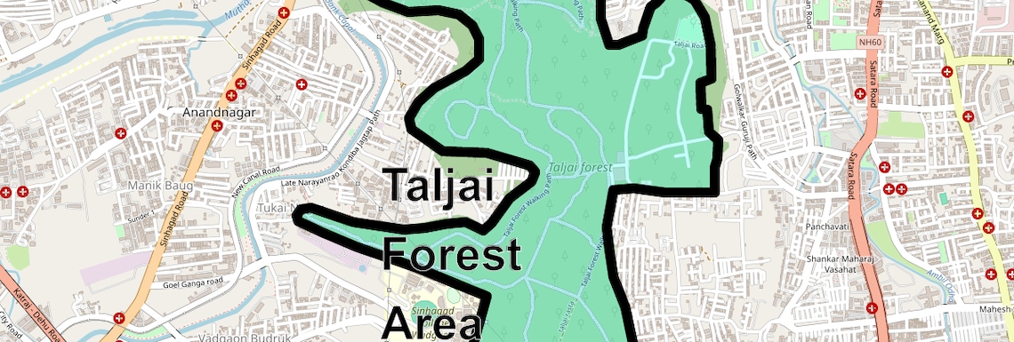 Location Map of Taljai Forest Area, Pune