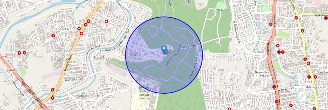 Location Map of Taljai, Pune