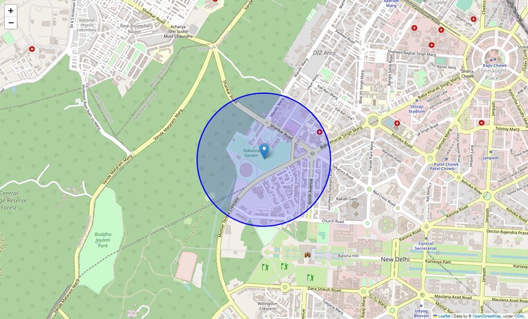 Location Map of Talkatora Garden