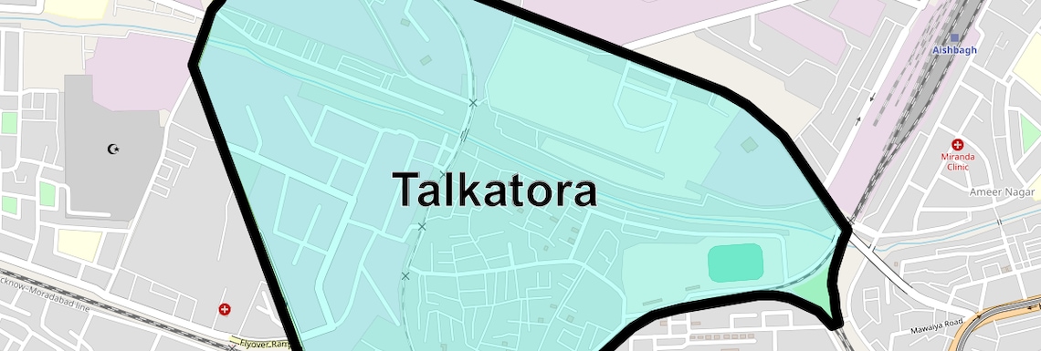 Location Map of Talkatora, Lucknow