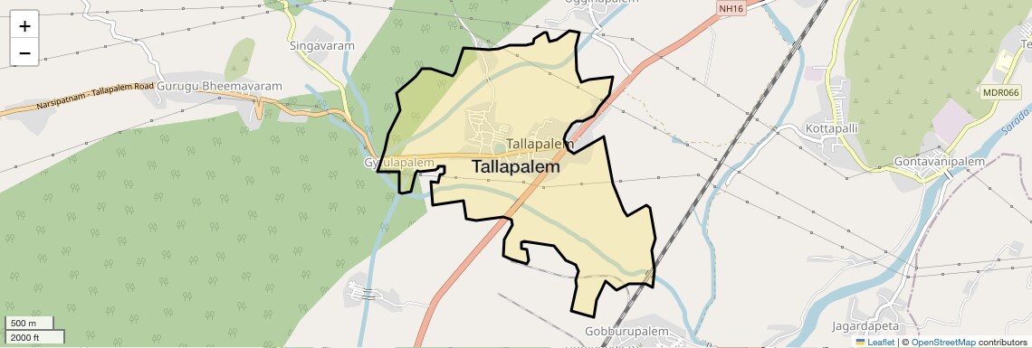 Location Map of Tallapalem, Vizag