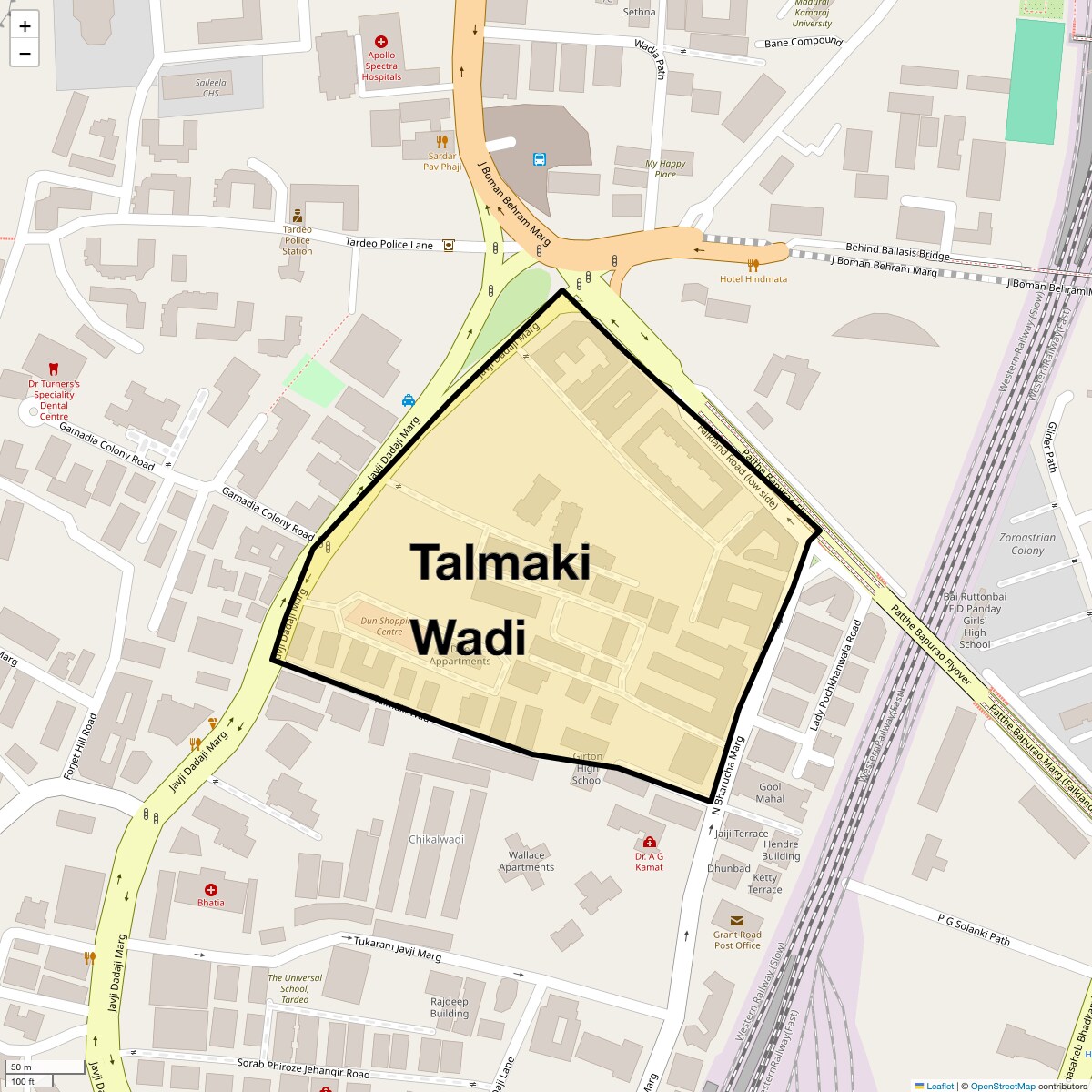 Location Map of Talmaki Wadi, Mumbai