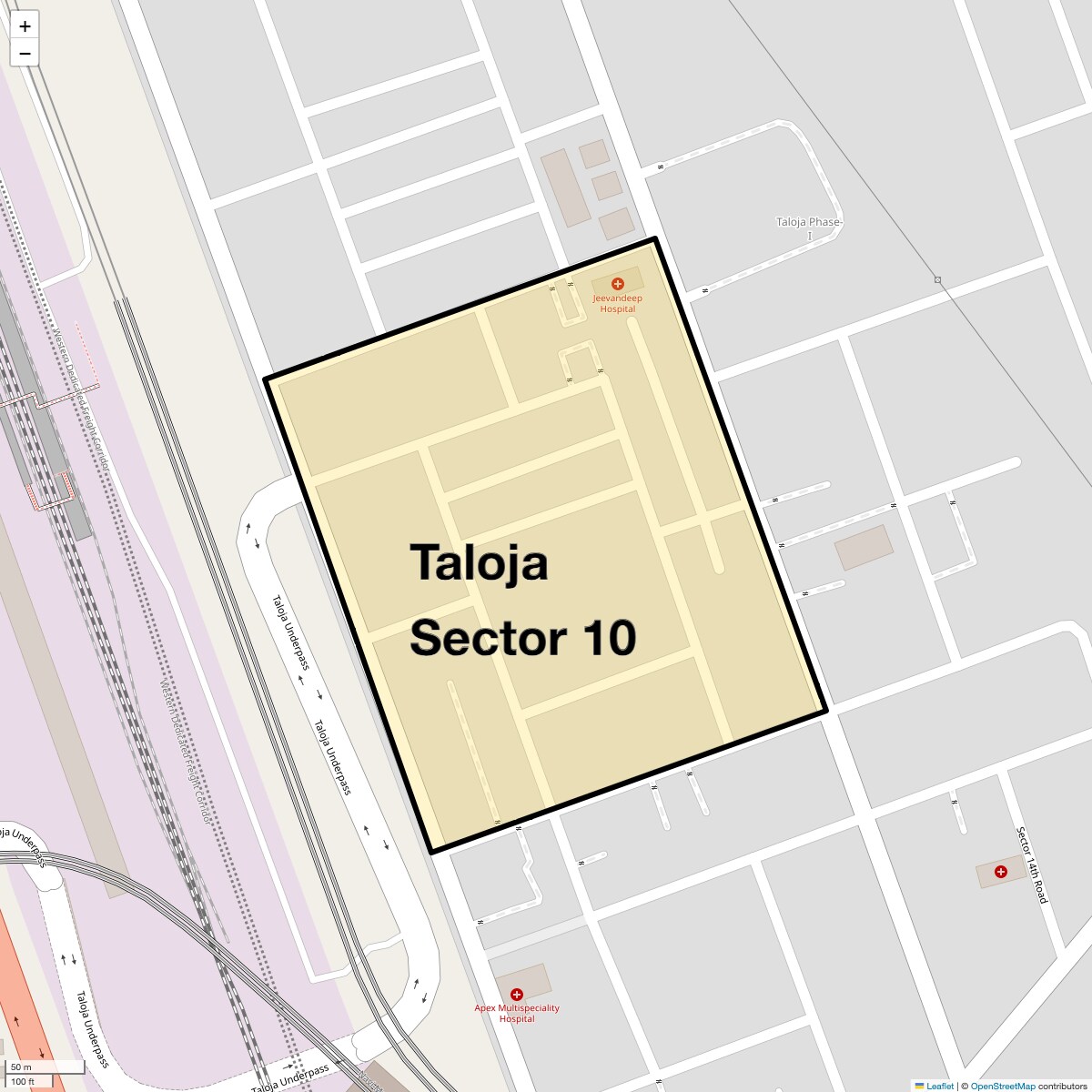 Location Map of Taloja Sector 10, Navi Mumbai