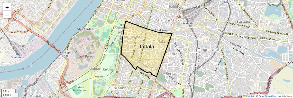 Location Map of Taltala, Kolkata