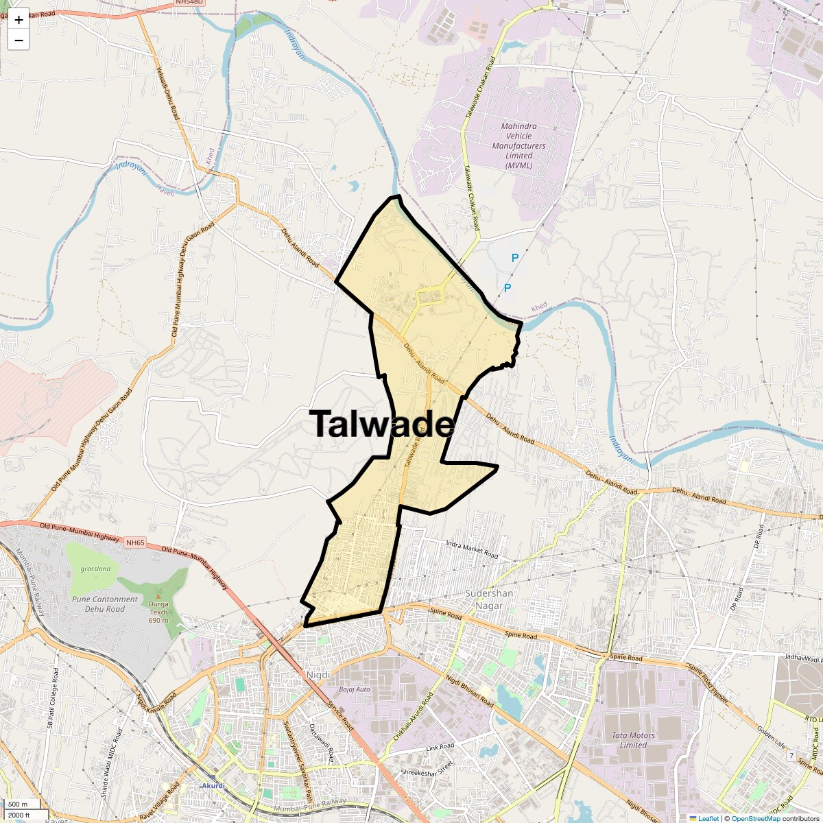 Location Map of Talwade, Pune
