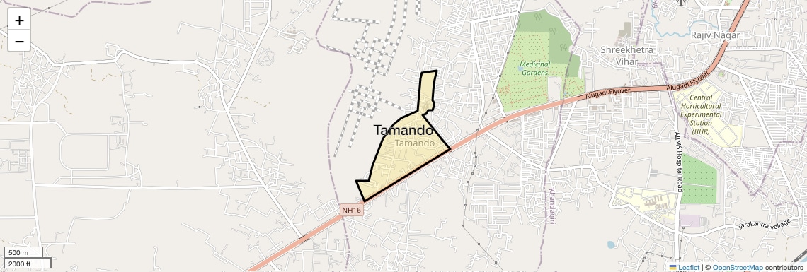Location Map of Tamando, Bhubaneswar