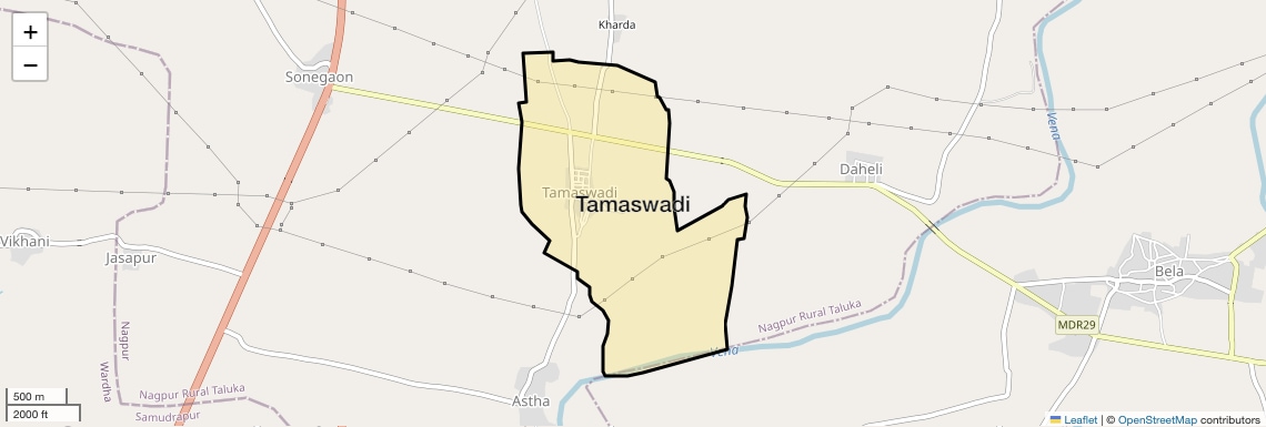 Location Map of Tamaswadi, Nagpur