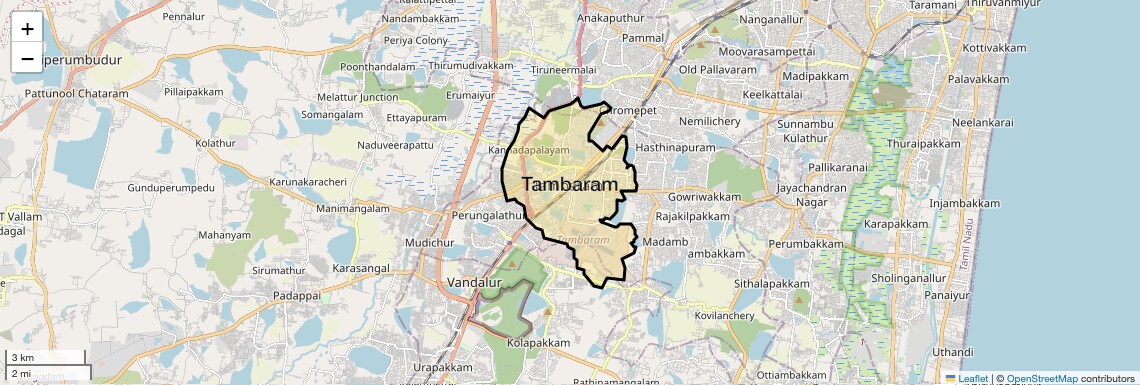 Location Map of Tambaram, Chennai