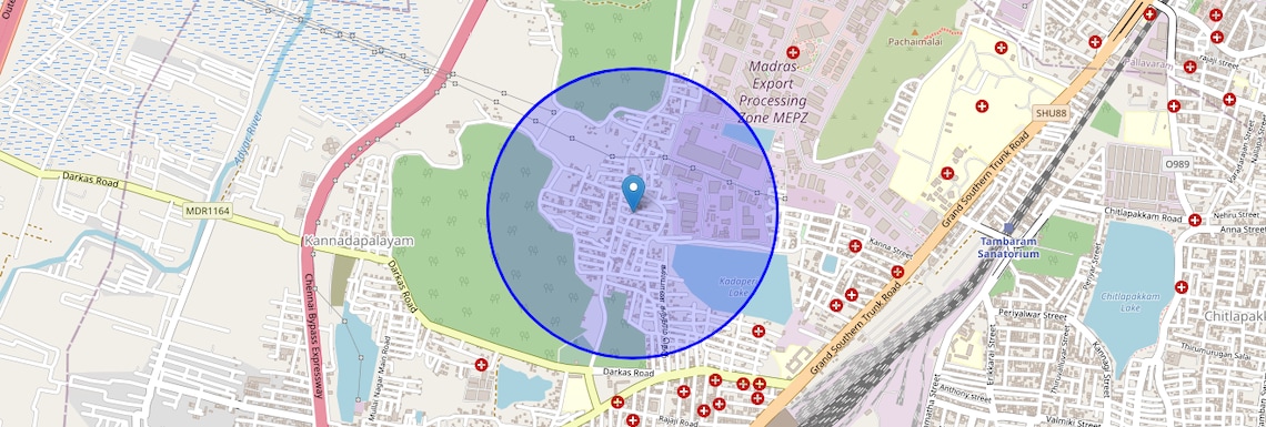 Location Map of Tambaram West, Chennai