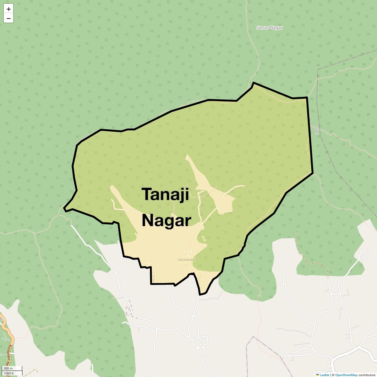 Location Map of Tanaji Nagar, Pune