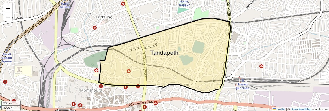 Location Map of Tandapeth, Nagpur