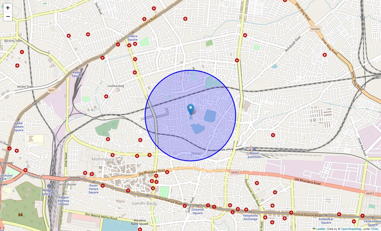 Location Map of Tandapeth, Nagpur