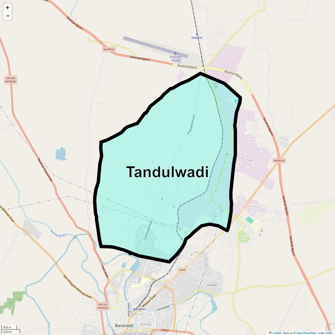 Location Map of Tandulwadi, Pune