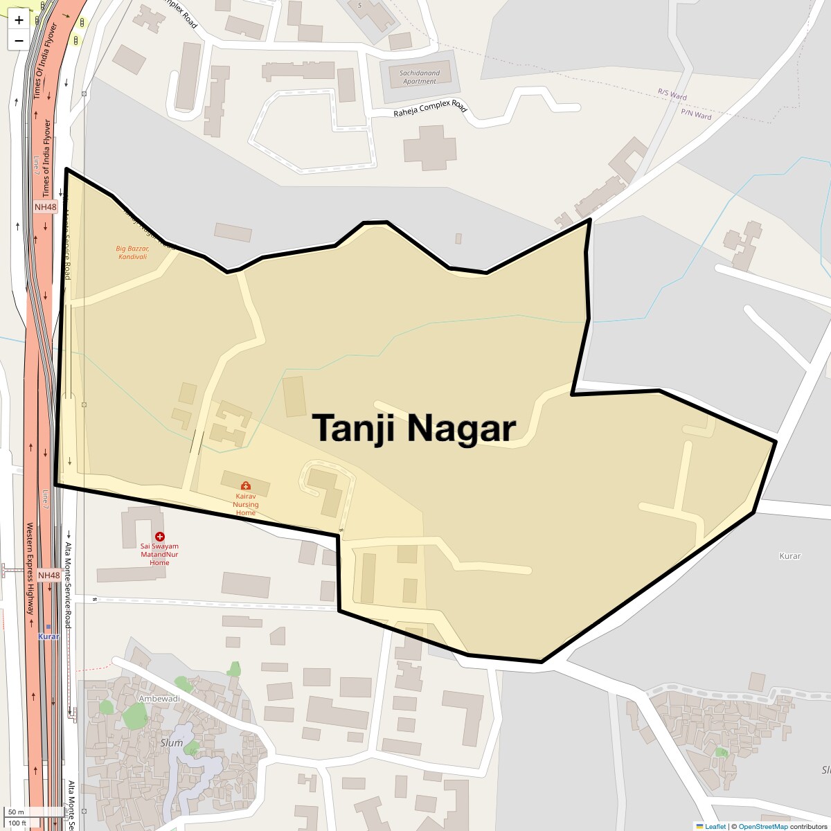 Location Map of Tanji Nagar, Mumbai
