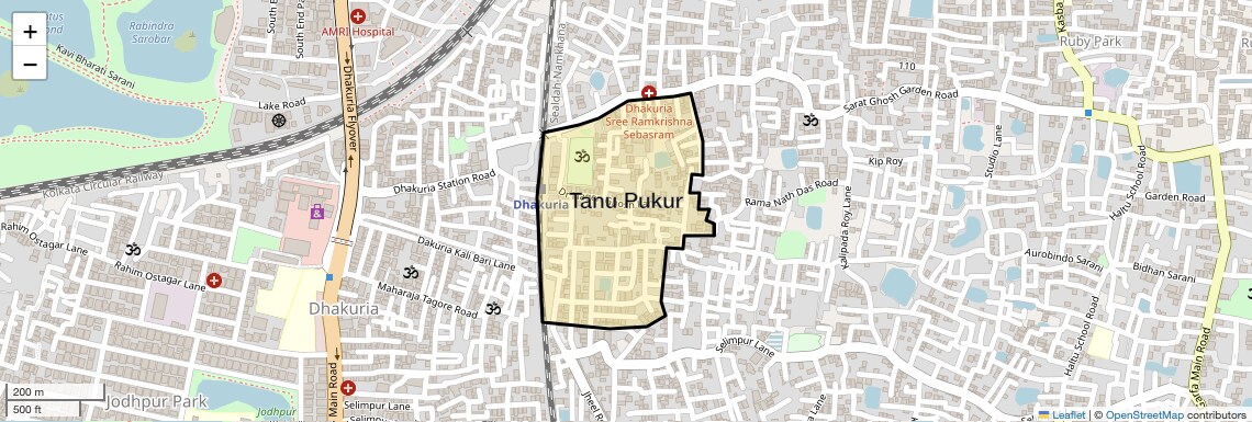 Location Map of Tanu Pukur, Kolkata