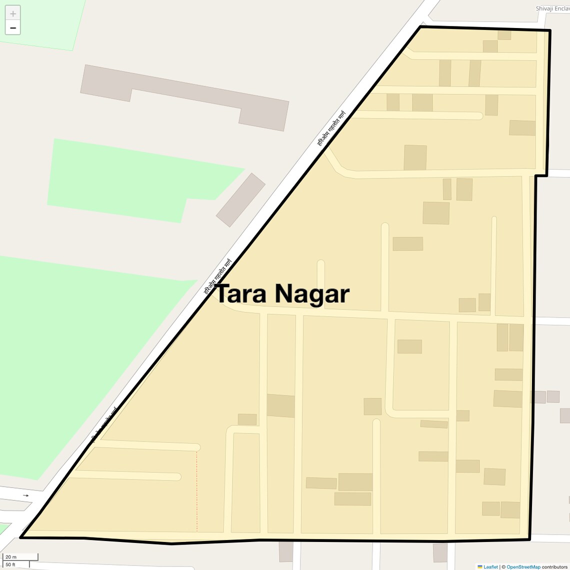 Location Map of Tara Nagar, Delhi