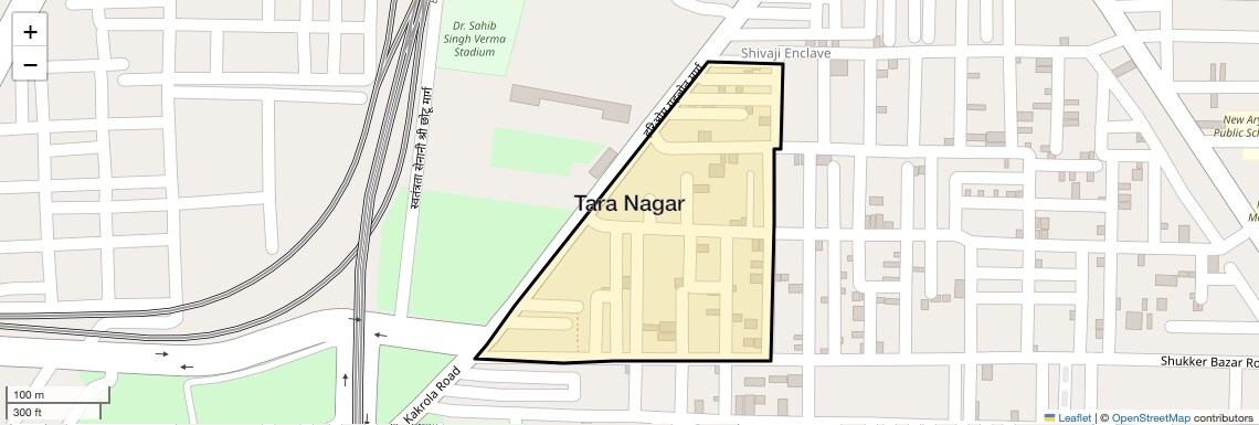 Location Map of Tara Nagar, Delhi