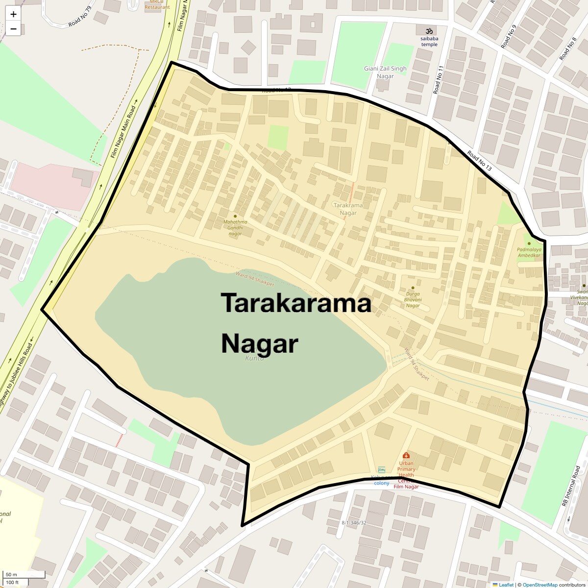 Location Map of Tarakarama Nagar, Hyderabad
