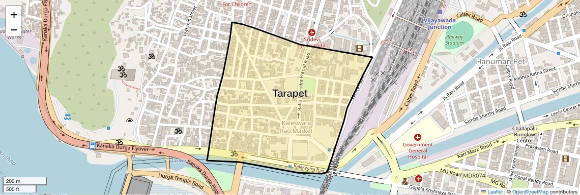 Location Map of Tarapet, Vijayawada