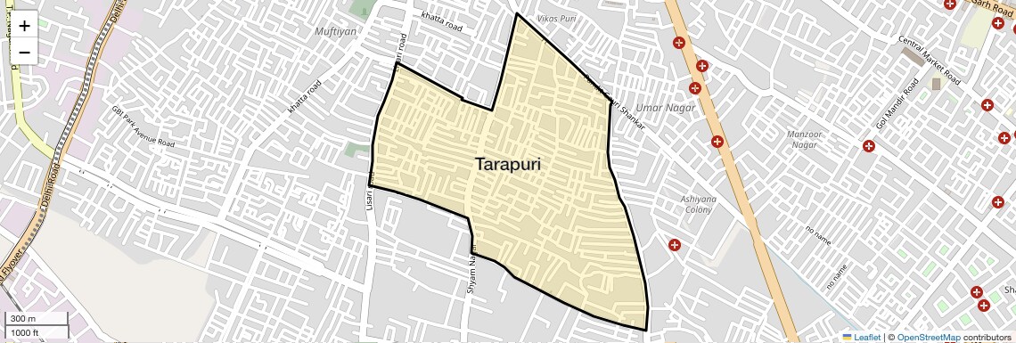 Location Map of Tarapuri, Meerut